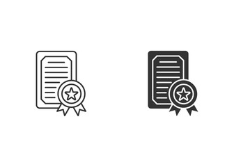 Certificate Icon Set Multiple Style Collection