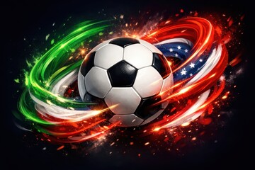 Naklejka premium Football Energy Illustration with International Colors