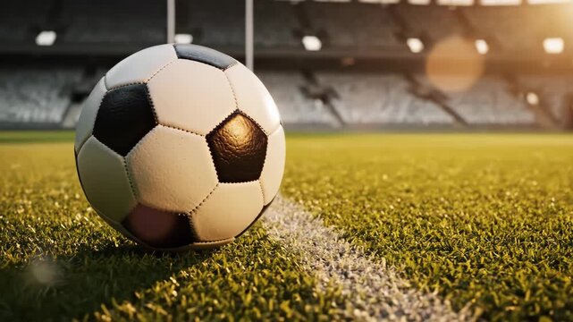 Football Anthem Awaits: A Cinematic Vista of Stadium Brilliance and Golden Light, Perfect Sport