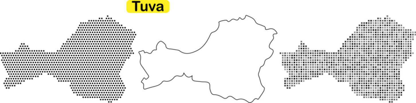 Detailed map of tuva republic showing different pattern and design