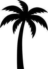 Obraz premium coconut Tree Silhouette Vector Icon - Summer and Tropical Beach Symbol