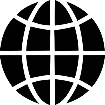 Globe Grid Icon Vector - World Wide Web and Network Symbol