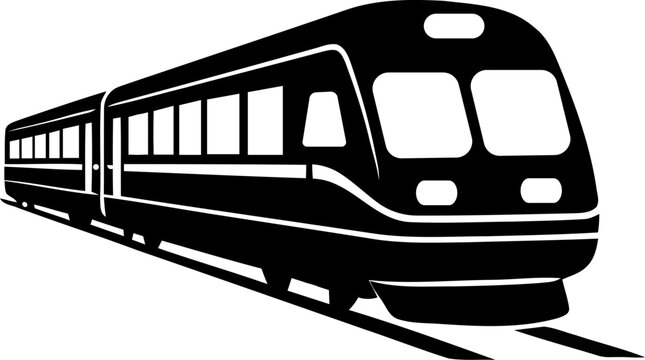 Modern Train Locomotive Vector Icon - Railway Transport Symbol