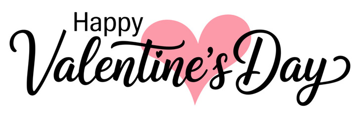 pink heart valentine typography banner © graphixecho