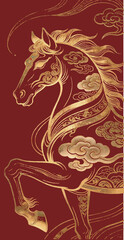 Fototapeta premium 2026 year of the horse vector new years elements
