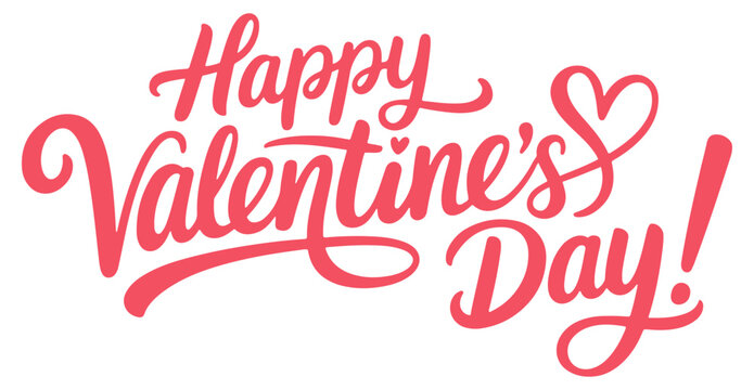 happy valentine day calligraphy lettering