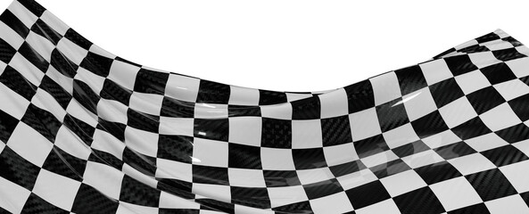 Obraz premium Dynamic image of a checkered flag waving. This is a symbol of speed, victory, racing, competition, and the finish line i