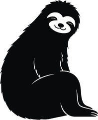 Obraz premium A cute and happy sloth smiling widely while sitting comfortably