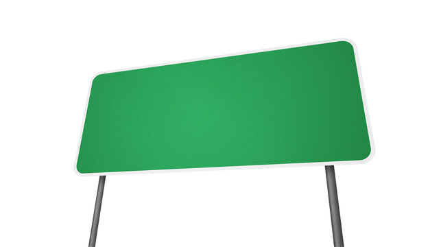 blank green road sign