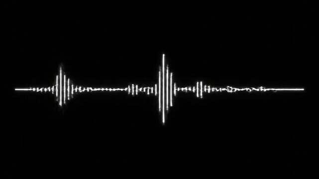 Audio waveform displayed on black background sound visualization