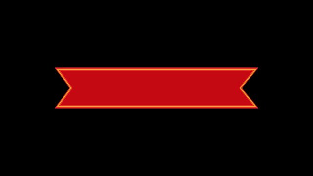 Animated red ribbon banner with orange outline on black background, perfect for clean title reveals, elegant headings, and modern video presentation overlays.
