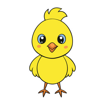 Adorable little yellow chicken with fluffy feathers and bright eyes, standing sweetly on tiny feet, radiating warmth, innocence, and cheerful farmyard charm for cute illustrations. 🐥
