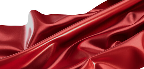 Obraz premium Luxurious red satin cloth with elegant folds and highlights. Perfect for backgrounds and artistic projects showcasing te