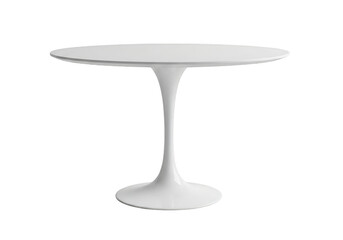 Modern white tulip table isolated on transparent background