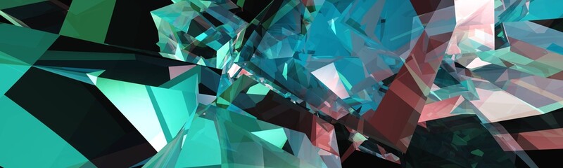 Abstract cubes, cubic design, kaleidoscope, neon squares, 3D rendering