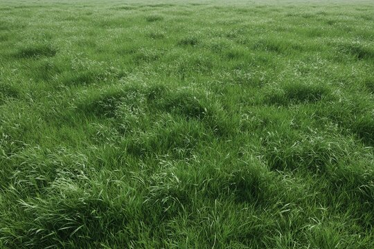 A large area of green grass during the morning