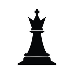 Fototapeta premium Chess king piece strategy and leadership concept On white Background Line Art Vector illustration