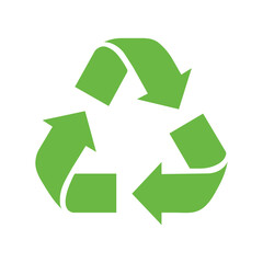 Obraz premium Universal green recycling symbol icon isolated on white background 