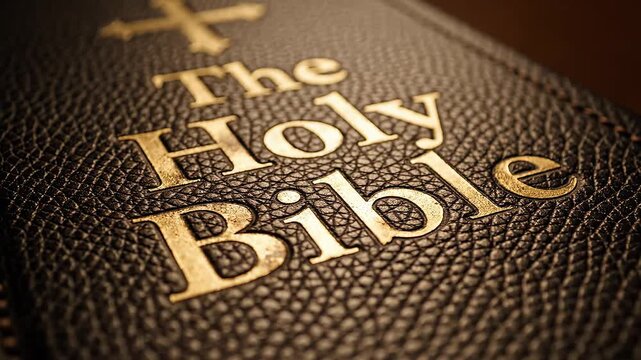 Closeup of a Holy Bible