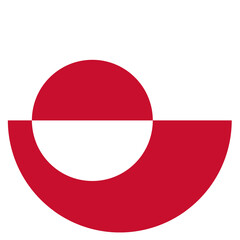 Round flag of Greenland isolated in circle shape. © Oleh