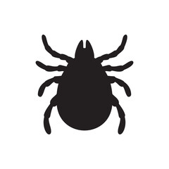 Insect tick silhouette icon vector flat design.
