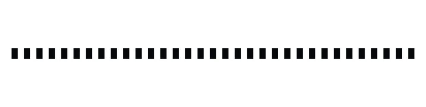 Horizontal dashed lines. Marker hand-drawn line border and scribble design elements. Lines hand drawn paint brush stroke. Vector isolated on black dash line