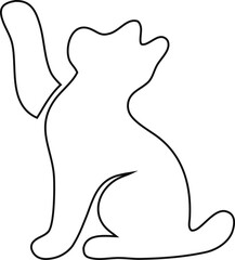 Stylish cat outline vector with smooth continuous line art, modern pet silhouette illustration great for branding, stickers, tattoos, apparel prints, and graphic design.