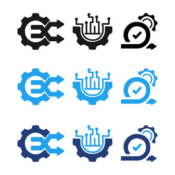 Business transformation icon set. This pack includes icons for transformation, innovation, strategy, change, growth, digital, optimization, and processes.