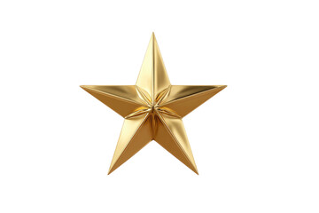 Fototapeta premium Gold star, five-pointed, 3D, polished, isolated
