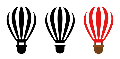 Fototapeta premium Hot air balloon icon set. Vector icons isolated on white background.