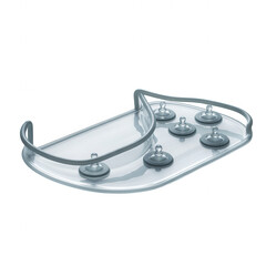 Translucent transparent background white bathroom tray with suction cups and... isolated on a transparent background