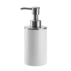 Obraz premium Transparent background White ceramic soap dispenser with metallic pump on isolated on a transparent background