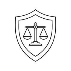 Law Shield Protection Icon &ndash; Legal Security Justice Defense Vector