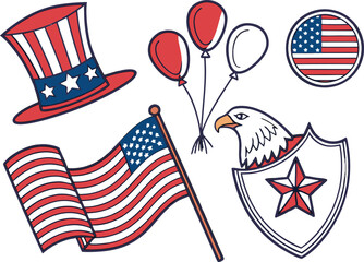 Patriotic symbols of american pride Vector