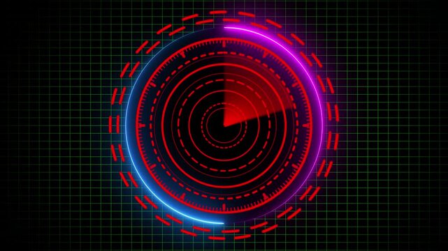 Technology radar screen lime green animation. abstract beautiful technology a grid simple background 4k video...