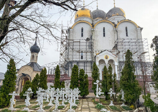 Cemetery in Nikolo Vasilyevsky Monastery, Donetsk Oblast, Nikolskoye, Ukraine