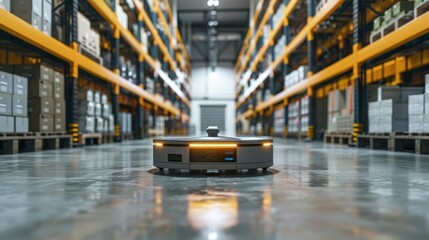 Obraz premium Warehouse Automation Robotics Technology Copy Space