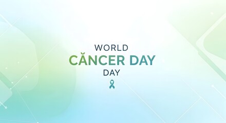 World cancer day poster with ribbon