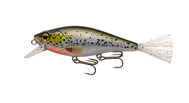 Fishing lure crankbait minnow bait bass trout walleye predator fishing tackle gear equipment for anglers, isolated on white or transparent background. PNG