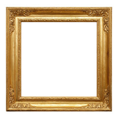 Fototapeta premium Gold-toned, ornate square picture frame