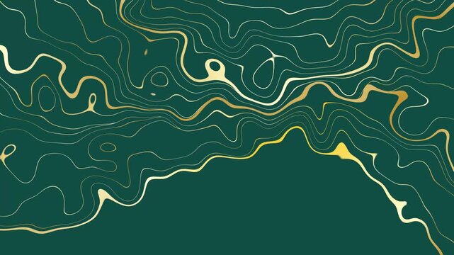 Abstract Fluid Line Gold Pattern Motion Background with Organic Shapes