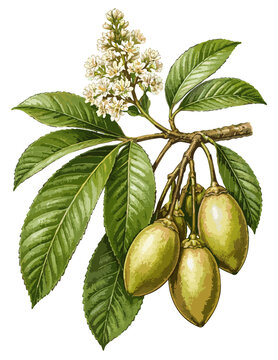 Canarium littorale illustration art