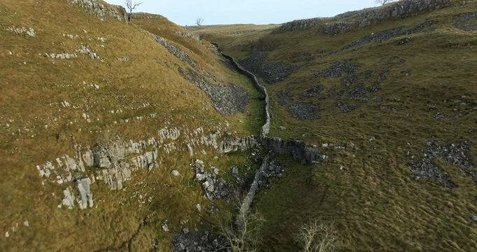 Rocky valley in Yorkshire Dales