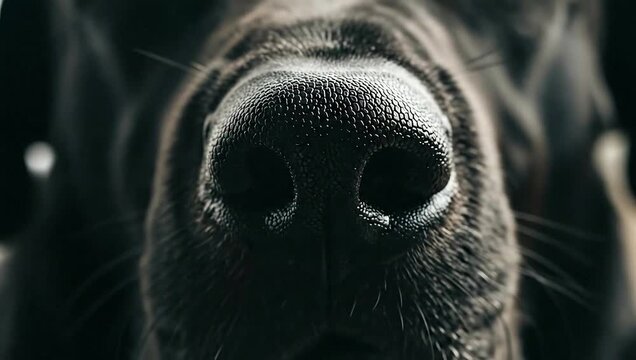 Close-Up of a Dogs Nose - A Detailed Look at Canine Senses.