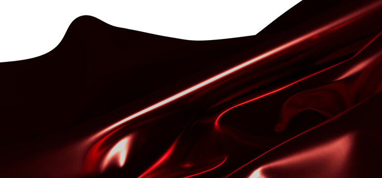 Stunning abstract image of flowing red satin fabric, perfect for backgrounds, designs, and elegant themes. Ideal for fas