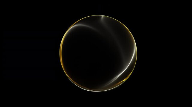 Dynamic yellow and white futuristic energy orb with smooth gradient flow, glowing abstract sphere on dark background, digital motion, seamless loop.