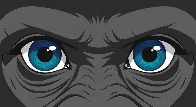 Intimidating Cartoon Eyes with Angry Expression.