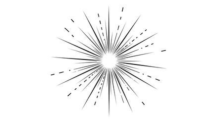 Fototapeta premium Black and white starburst design element isolated on transparent background