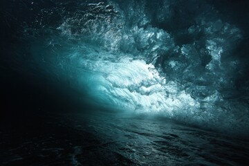Dark ocean wave tunnel