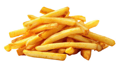 Golden-brown, crispy french fries piled high